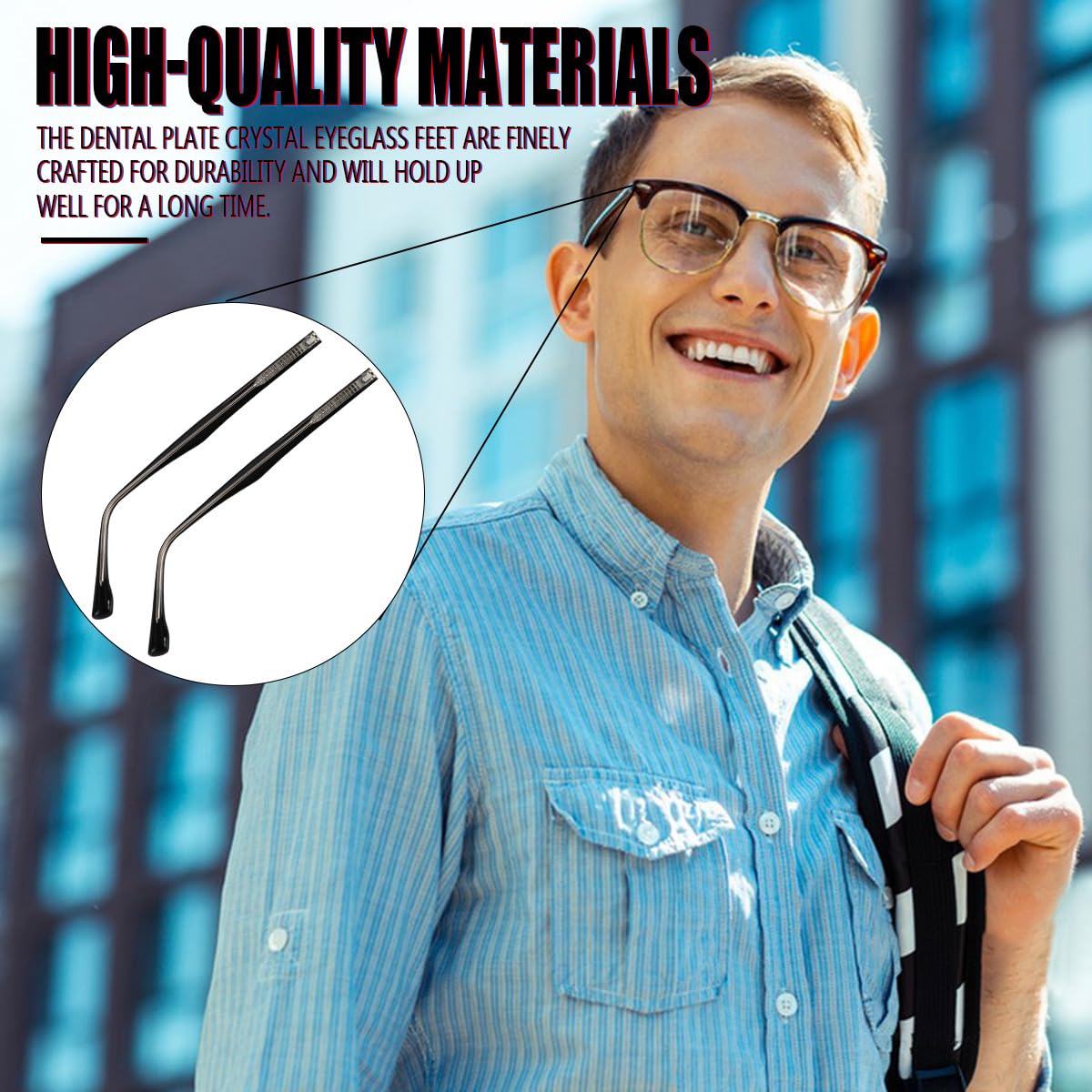 Lightweight durable replacement arms for glasses