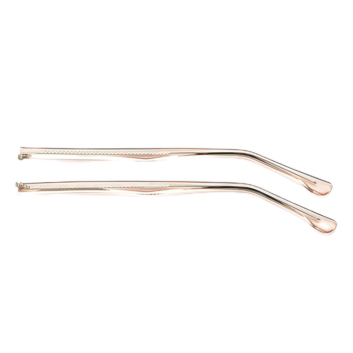 LNQ LUNIQI rose gold metal eyeglass replacement arm – front view