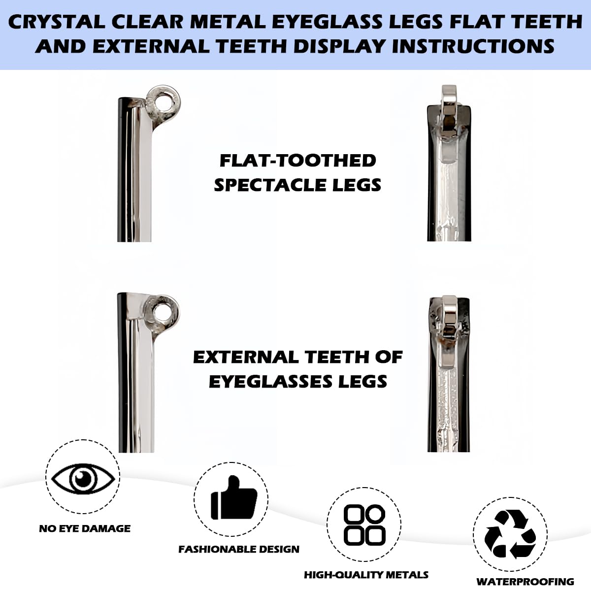 In-pack contents: 1 metal eyeglass replacement arm