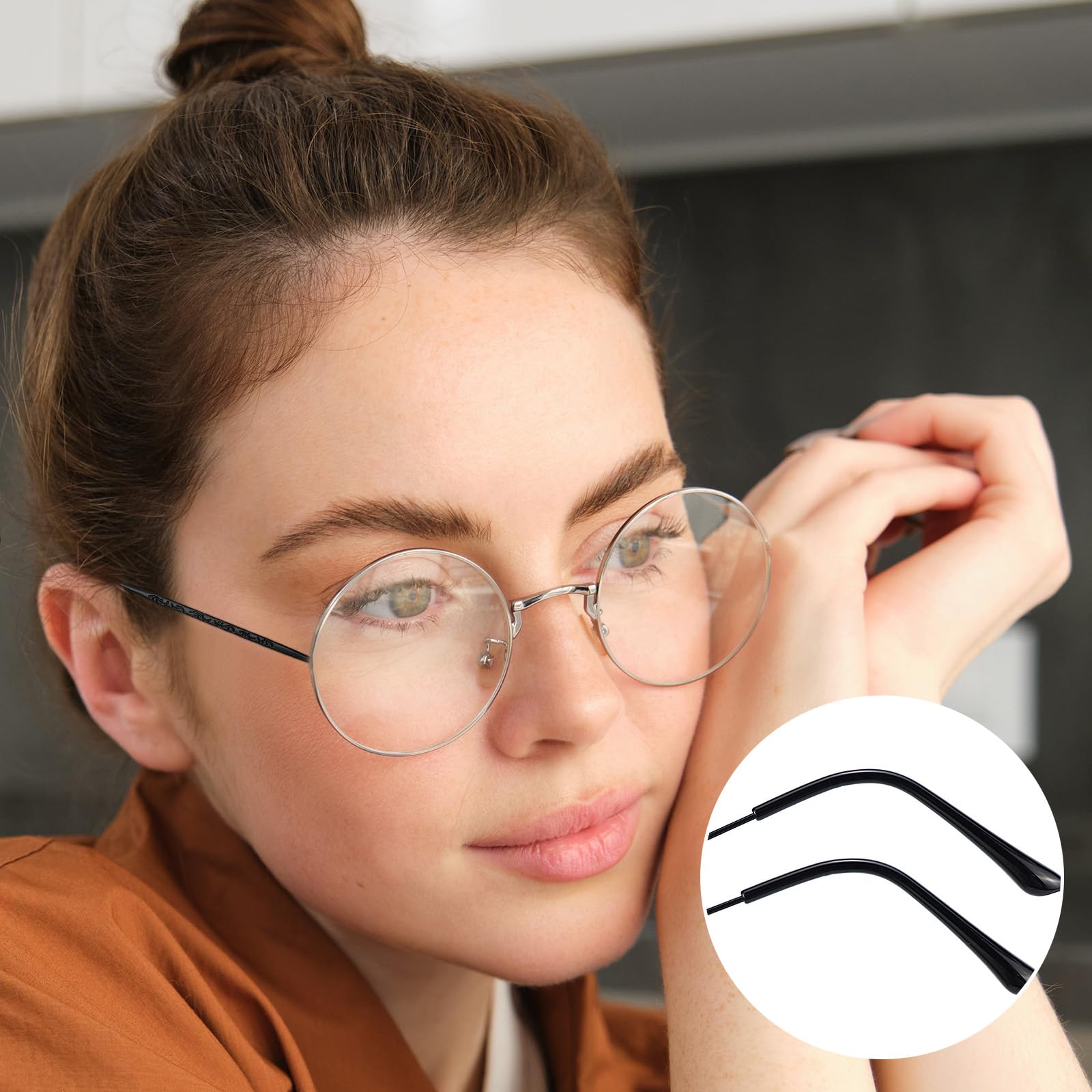 LNQ Lunqi black metal eyewear temple replacement – sleek black design