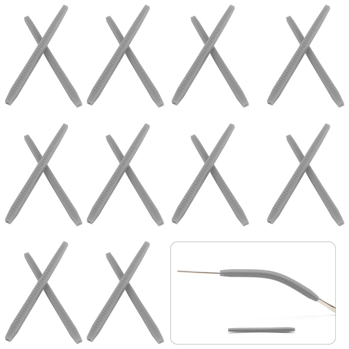 Silicone eyeglass end tips grey – 10 pairs
