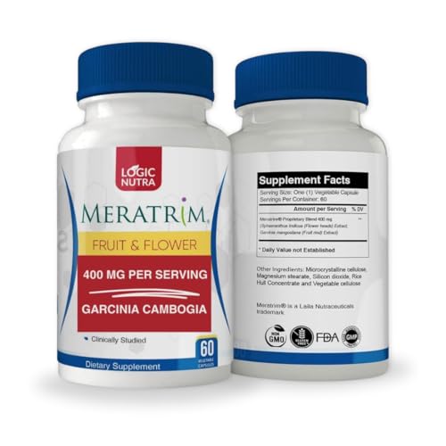 Close-up of Logic Nutra Meratrim capsules highlighting vegan vegetable capsules.