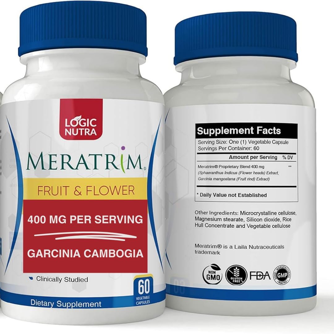 Meratrim proprietary blend visual with Garcinia mangostana and Sphaeranthus indicus components.