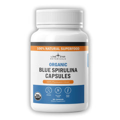Packshot of Lone Star Botanicals Blue Spirulina capsules