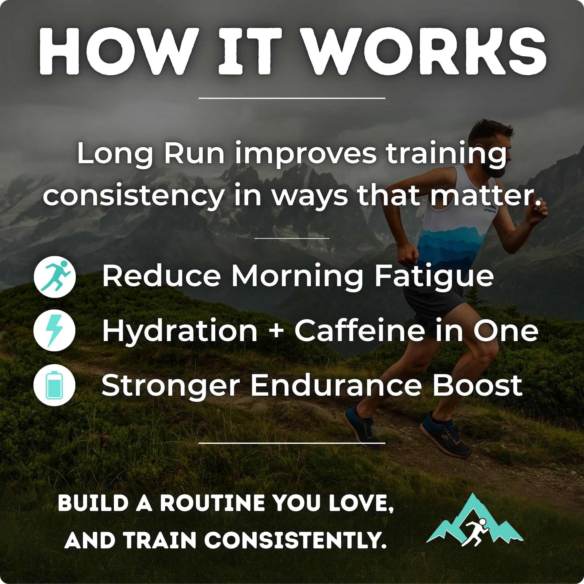 Long Run Coffee athlete ready mug to illustrate performance-friendly hydration.