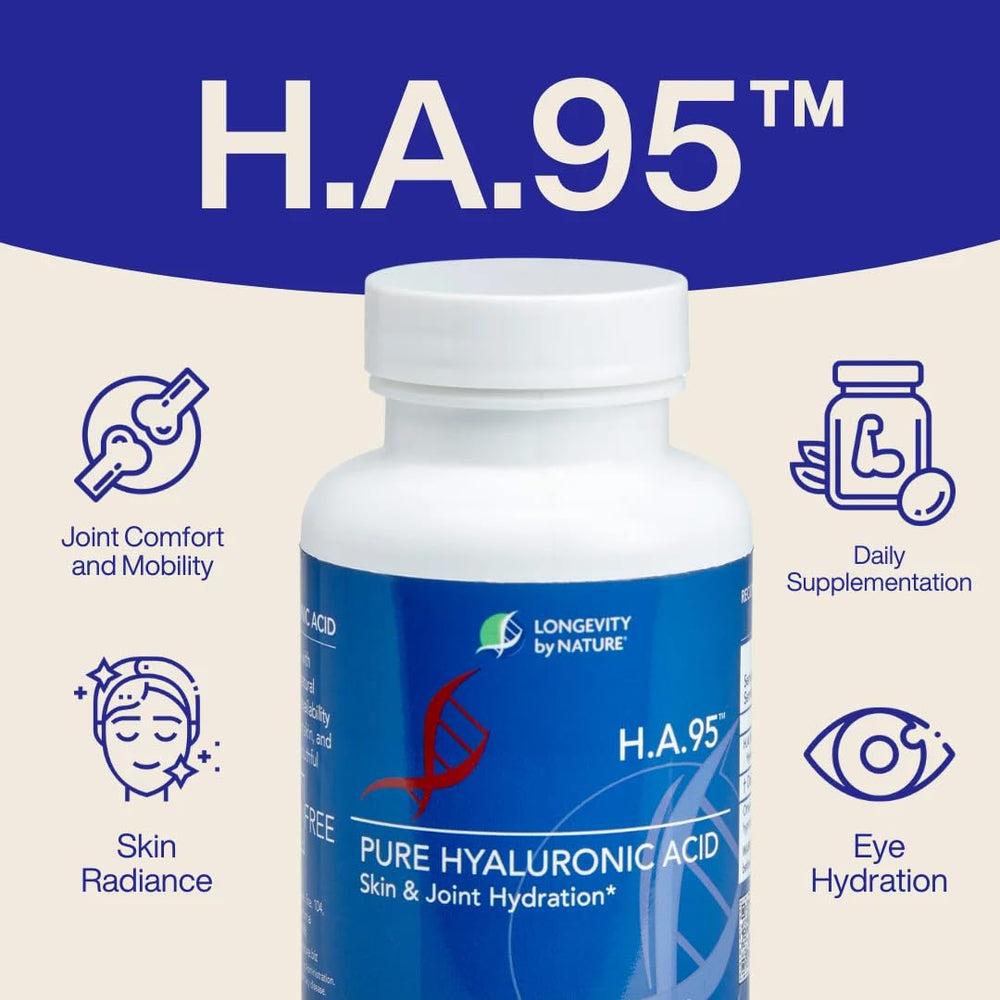 Front label of Longevity by Nature H.A.95 bottle