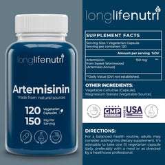 Artemisinin 150mg vegetarian capsules close-up