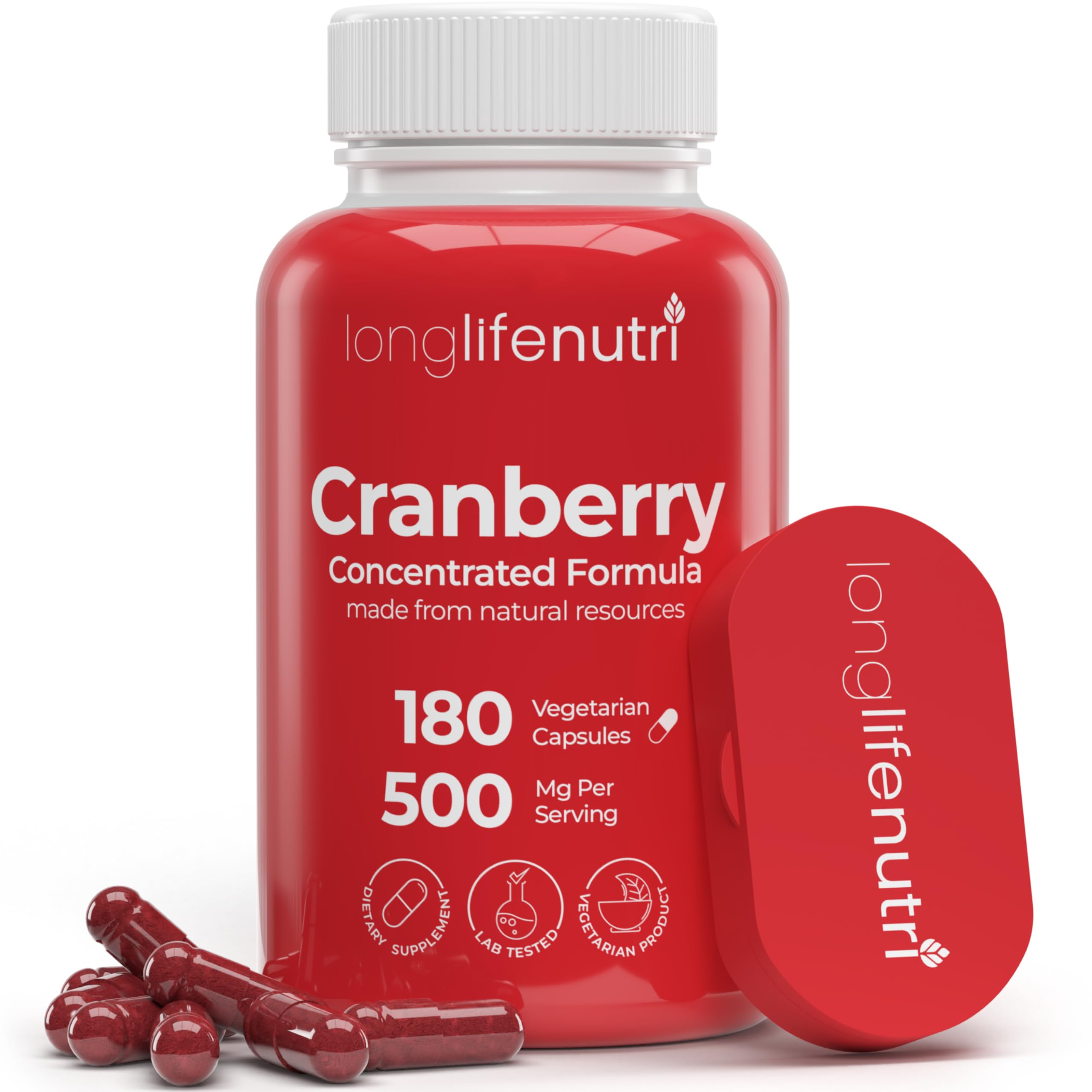 LongLifeNutri Cranberry 500mg – 180 vegetarian capsules