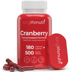LongLifeNutri Cranberry 500mg – 180 vegetarian capsules