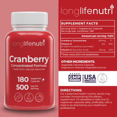 Cranberry supplement with Vitamin C and Vitamin E