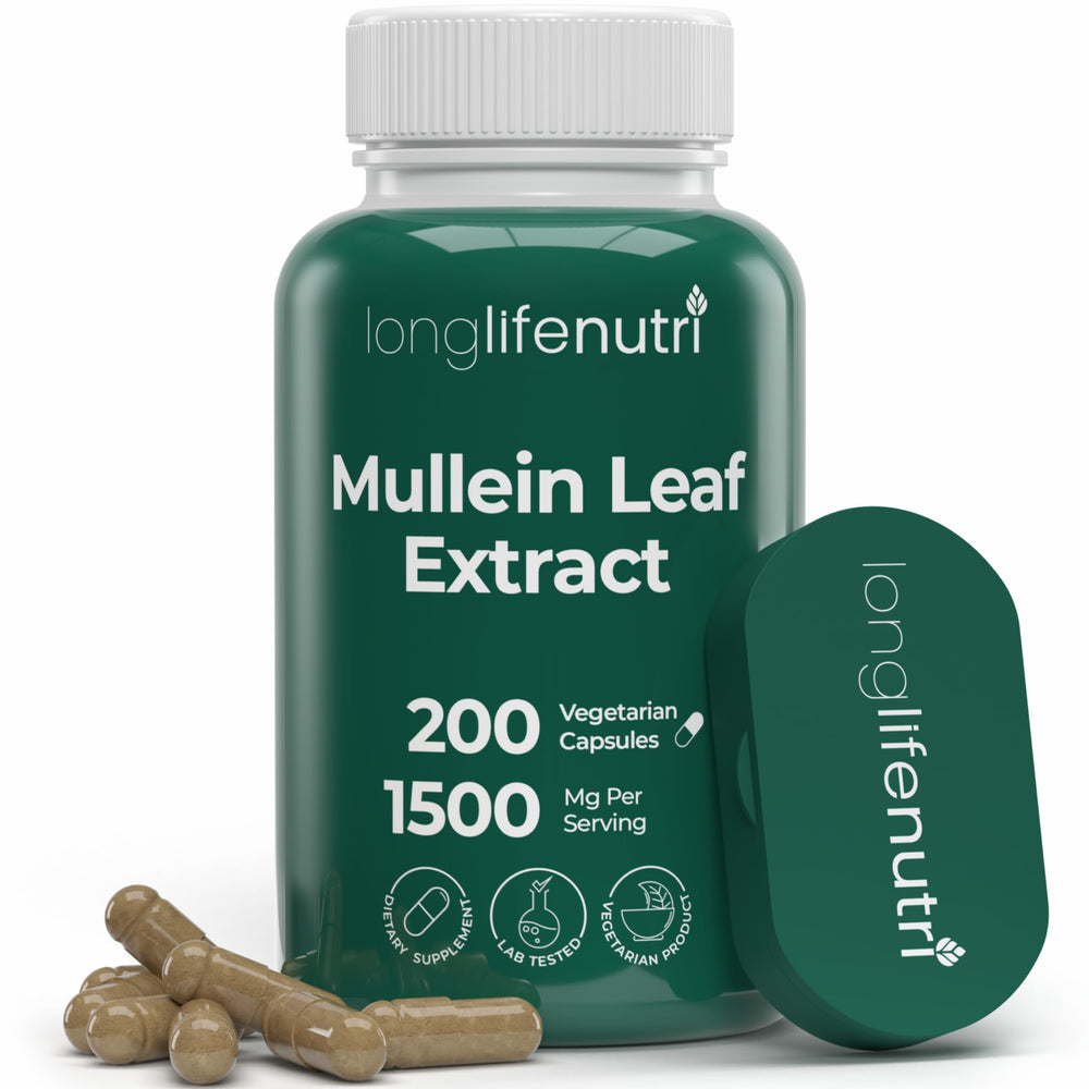LongLifeNutri Mullein Leaf 1500mg capsules hero image