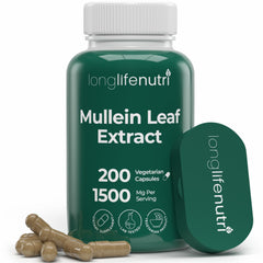 LongLifeNutri Mullein Leaf 1500mg capsules hero image