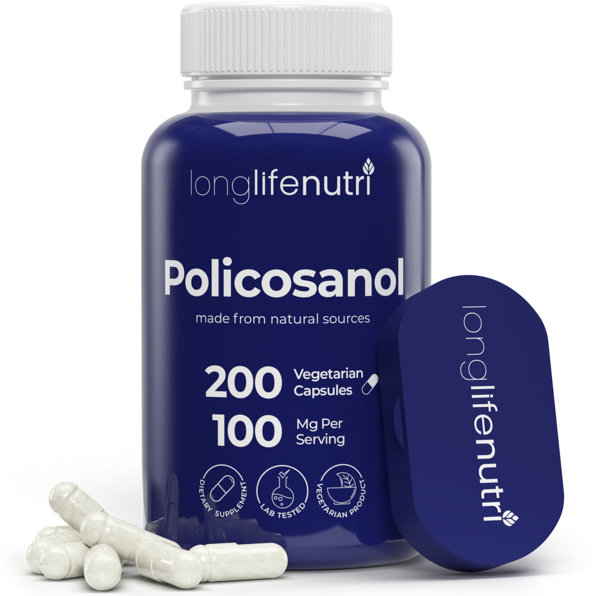 LongLifeNutri Policosanol 100mg 200 vegetarian capsules