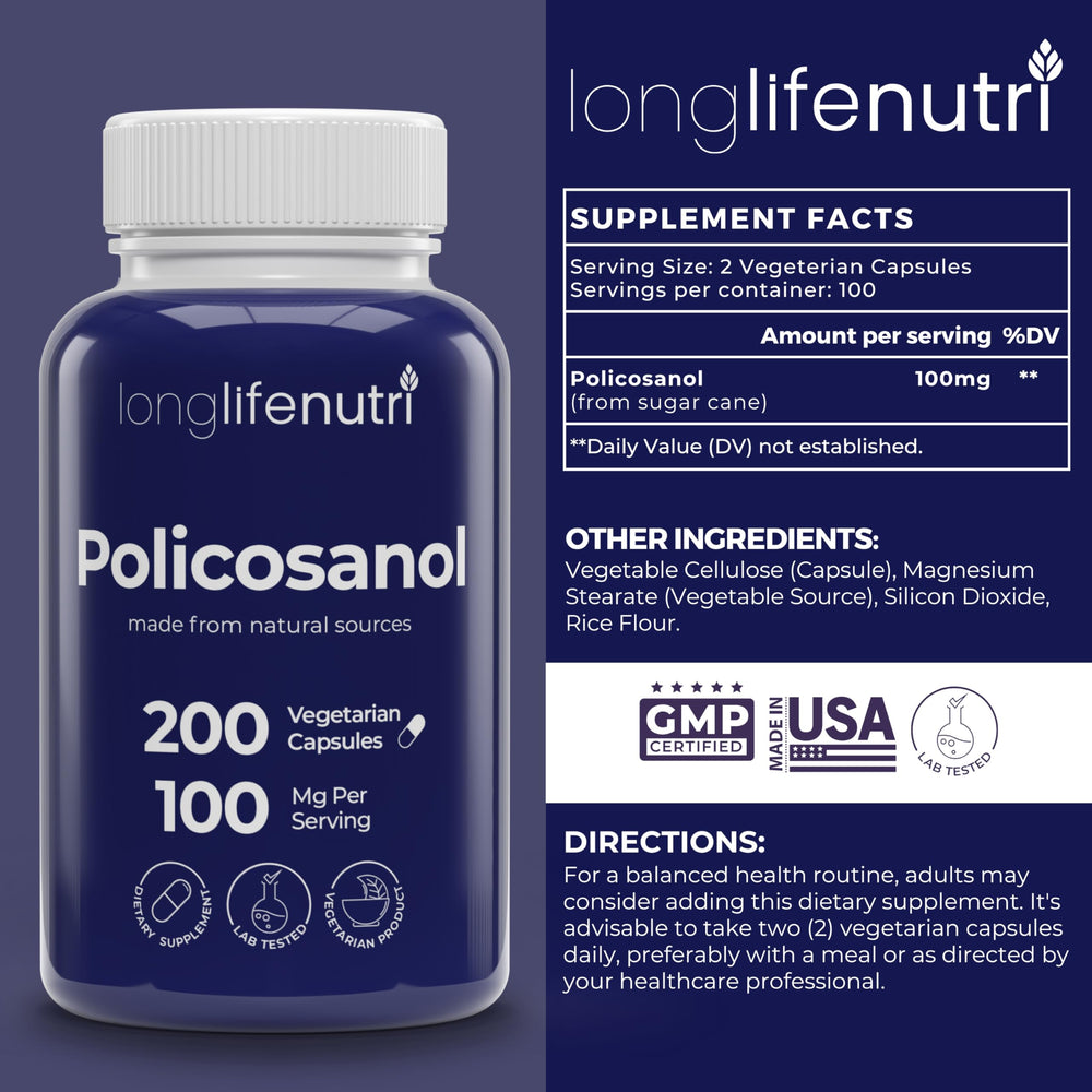 Sugar cane-derived ingredients used in Policosanol