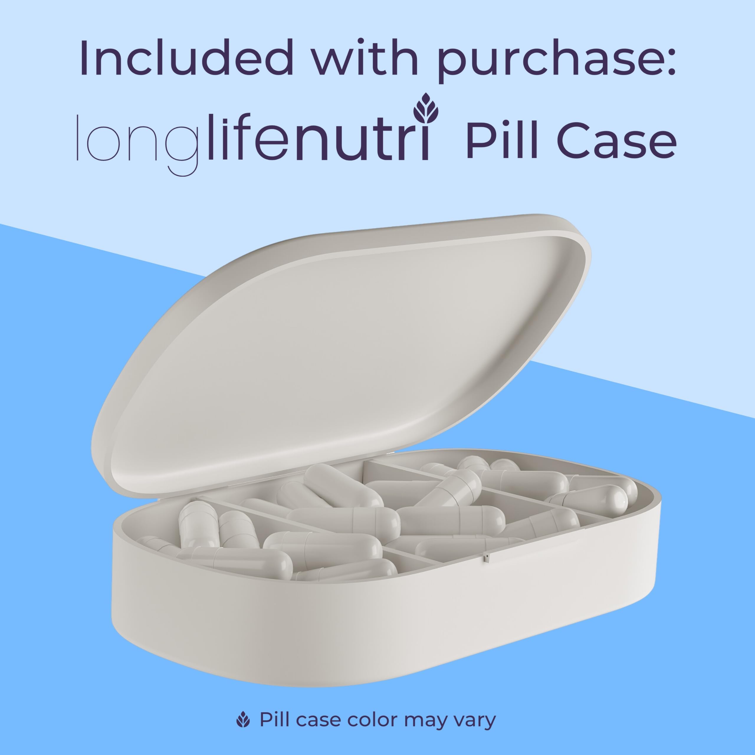 LongLifeNutri TUDCA bottle with 97%+ purity badge.