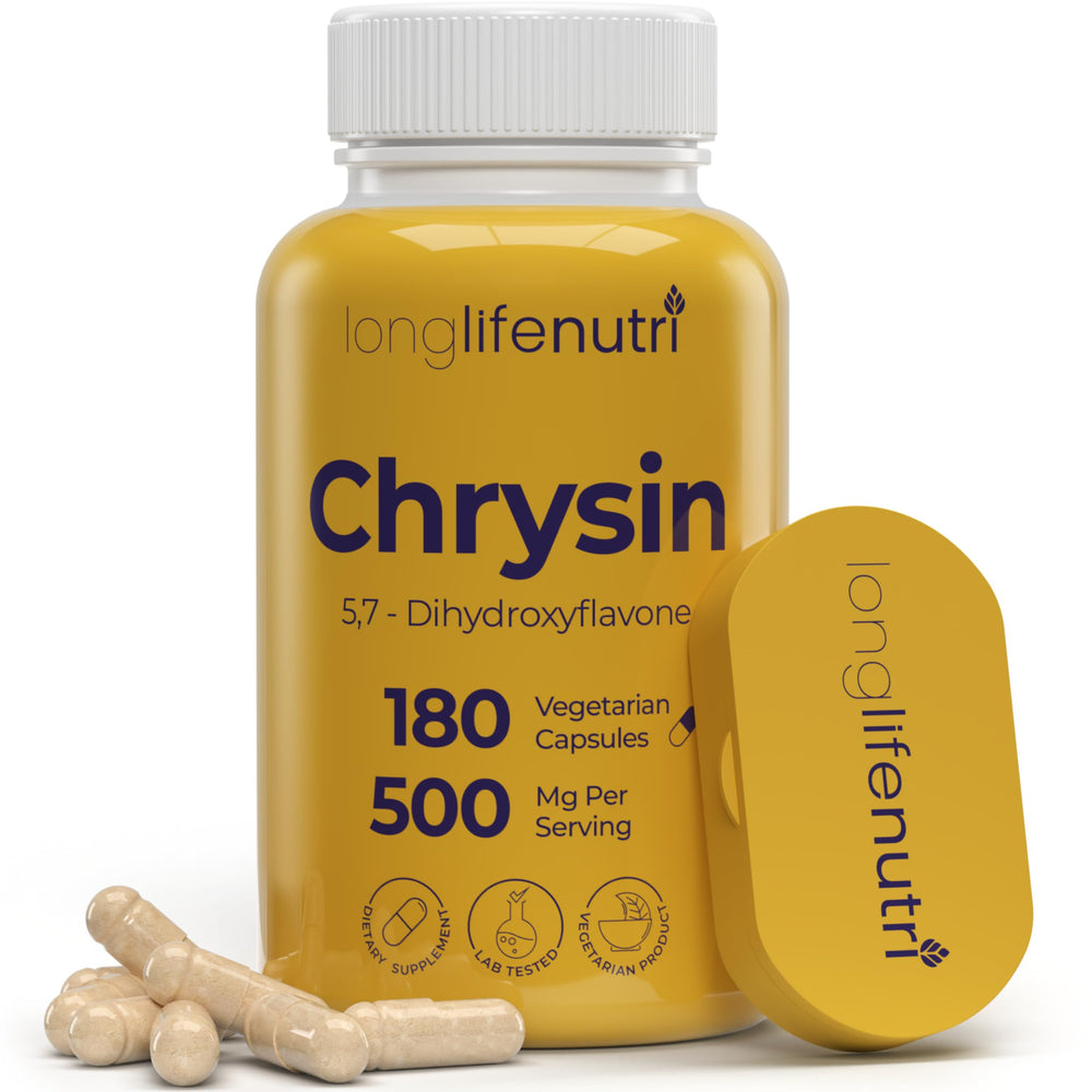 LongLifeNutri Chrysin 500mg capsules – 180 count