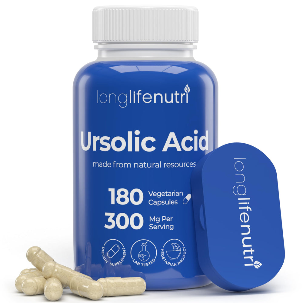 Hero image showing Ursolic Acid 300mg with rosemary leaf extract