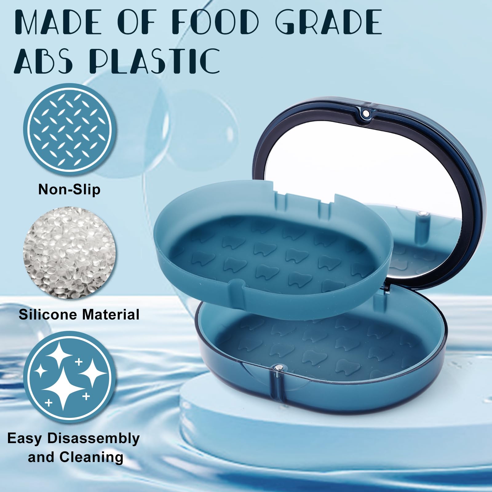 Built-in mirror with cleaning tools included in the case