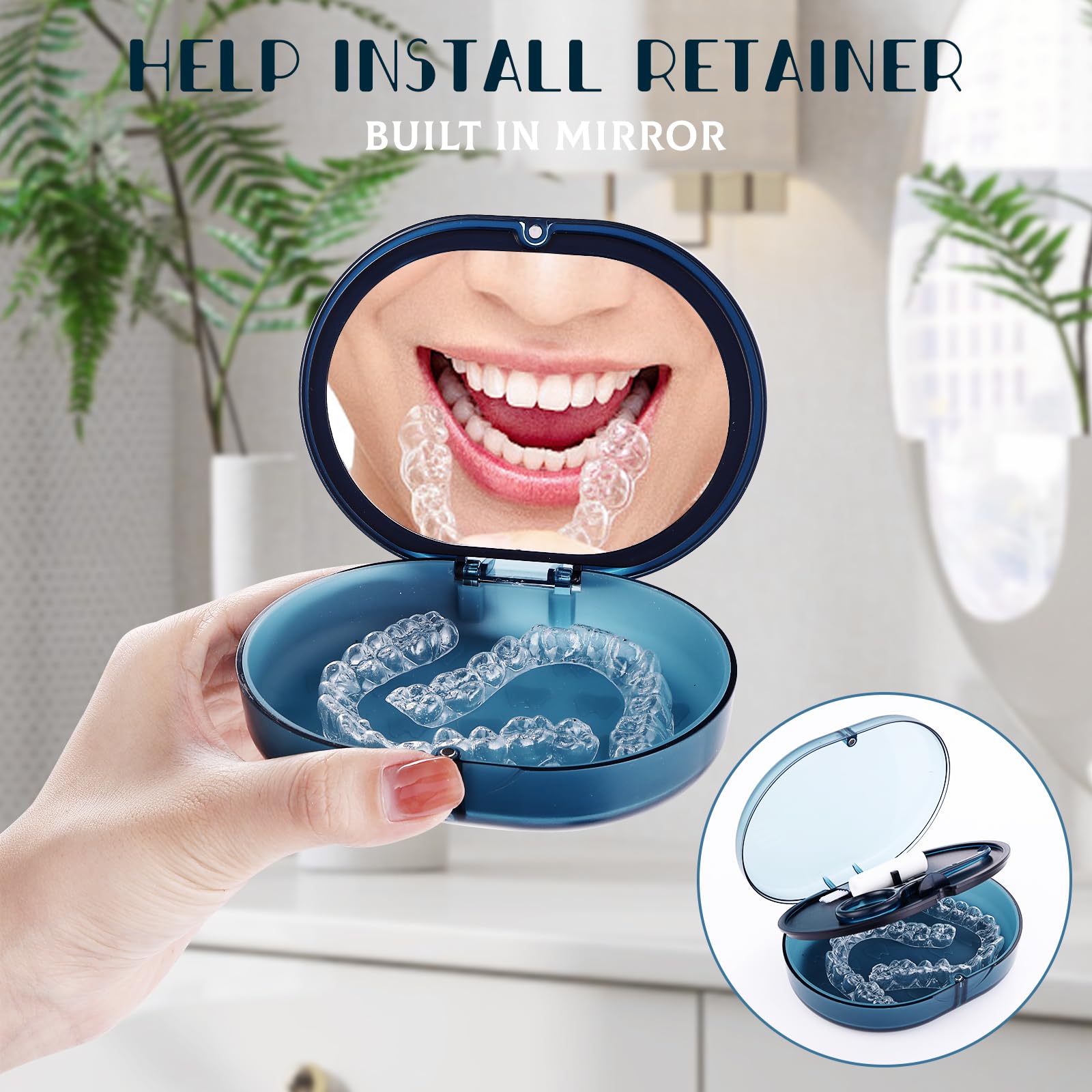 Compact, portable retainer case with dimensions 4.1 x 3.15 x 1.2 inches