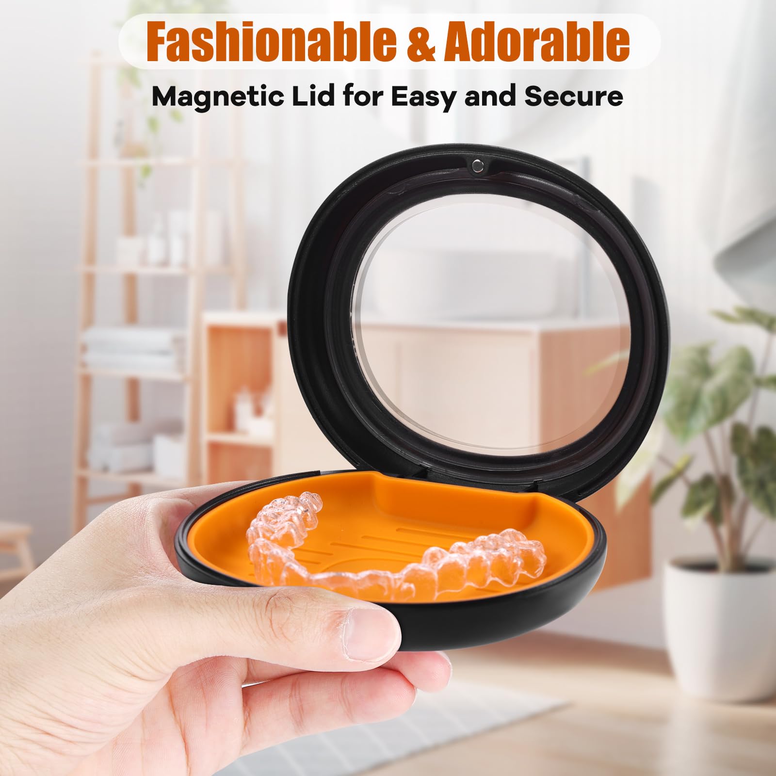 Elegant orthodontic storage case suitable as a gift for friends and family