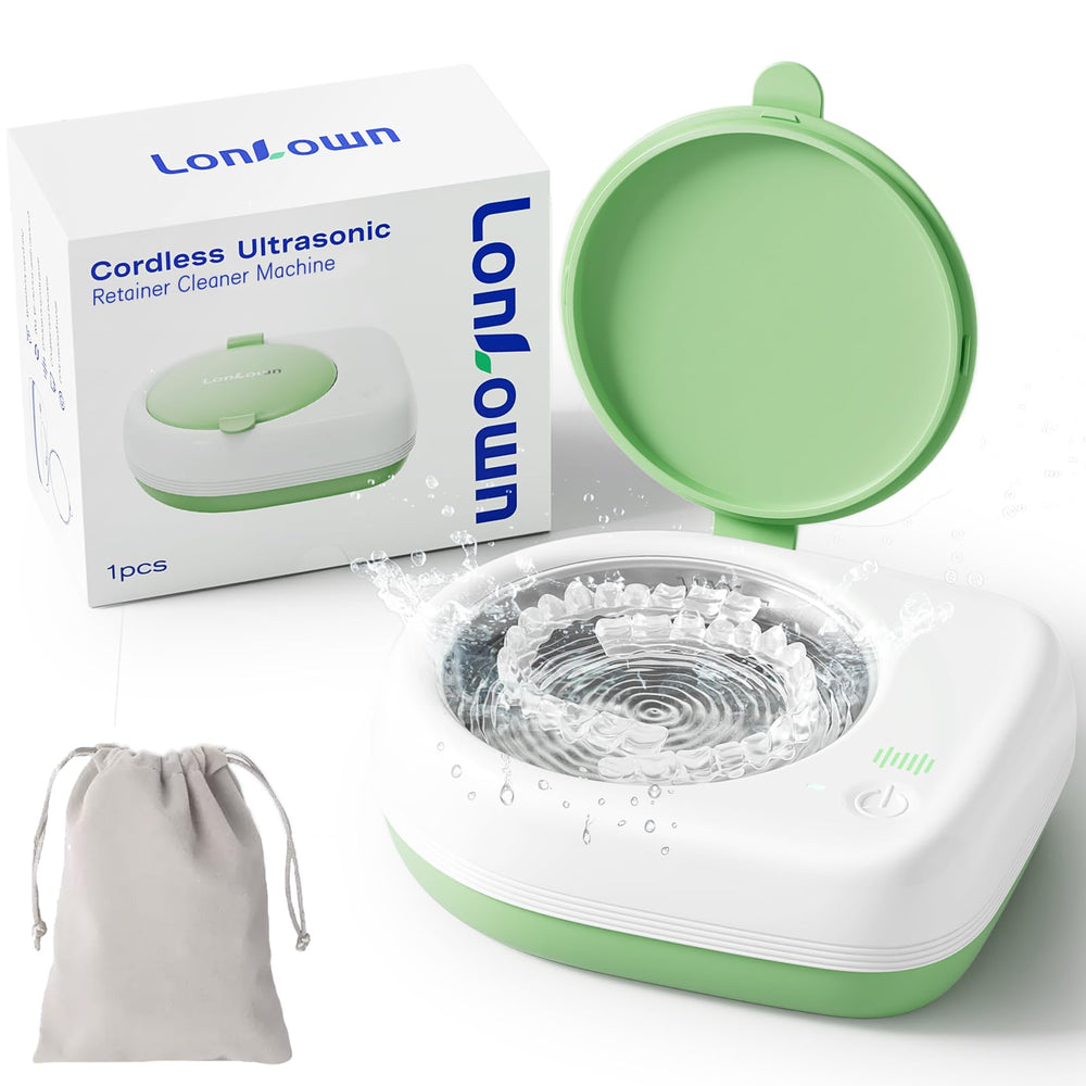 Lonlown cordless ultrasonic retainer cleaner device with 2000mAh battery