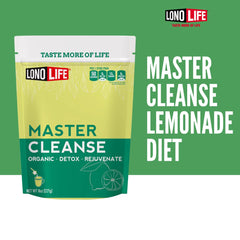 LonoLife Cleanse Co powder bag ready to pour into water