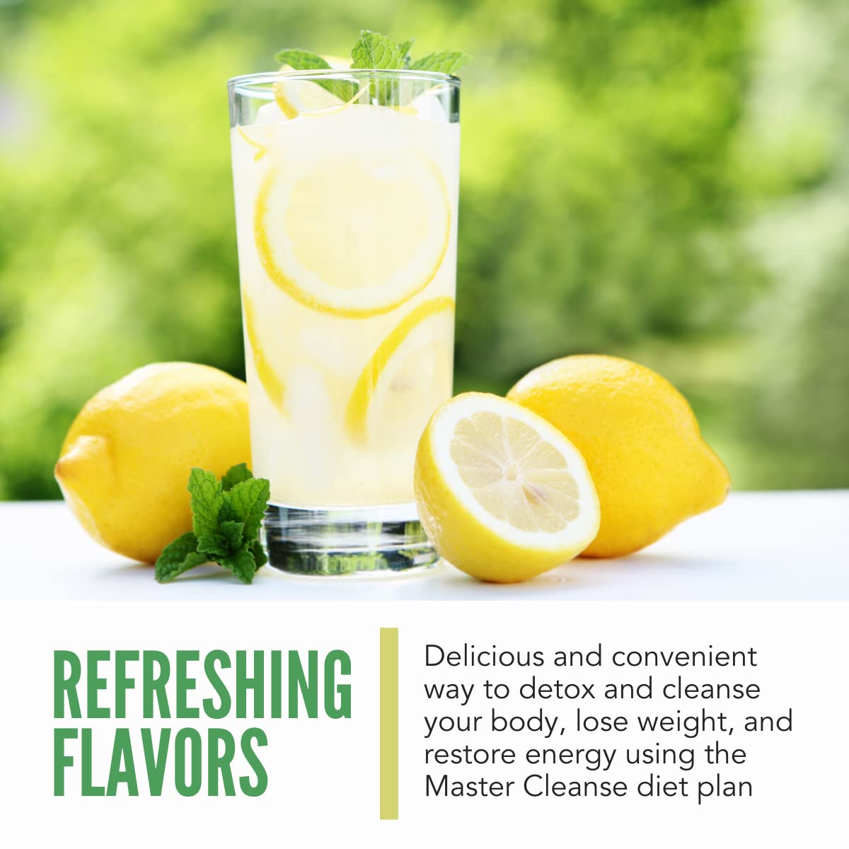 Ingredients: organic maple syrup, lemon juice, cayenne for detox sipping