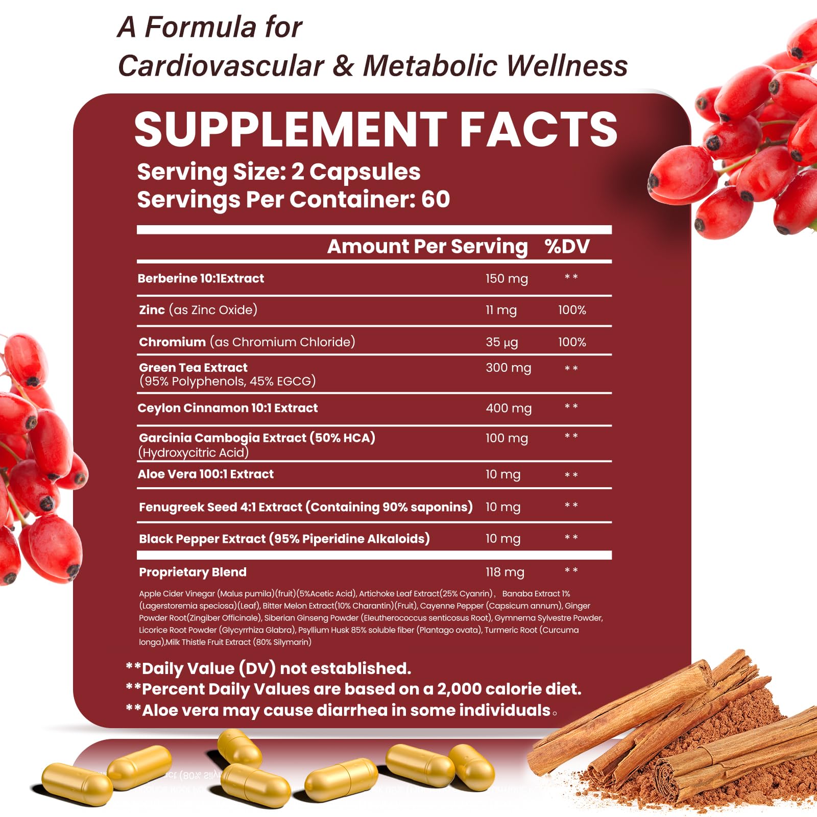 Berberine HCL phytosome formula for high absorption