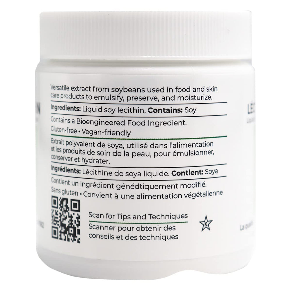 LorAnn Lecithin Liquid 4 oz jar with usage and emulsifier notes