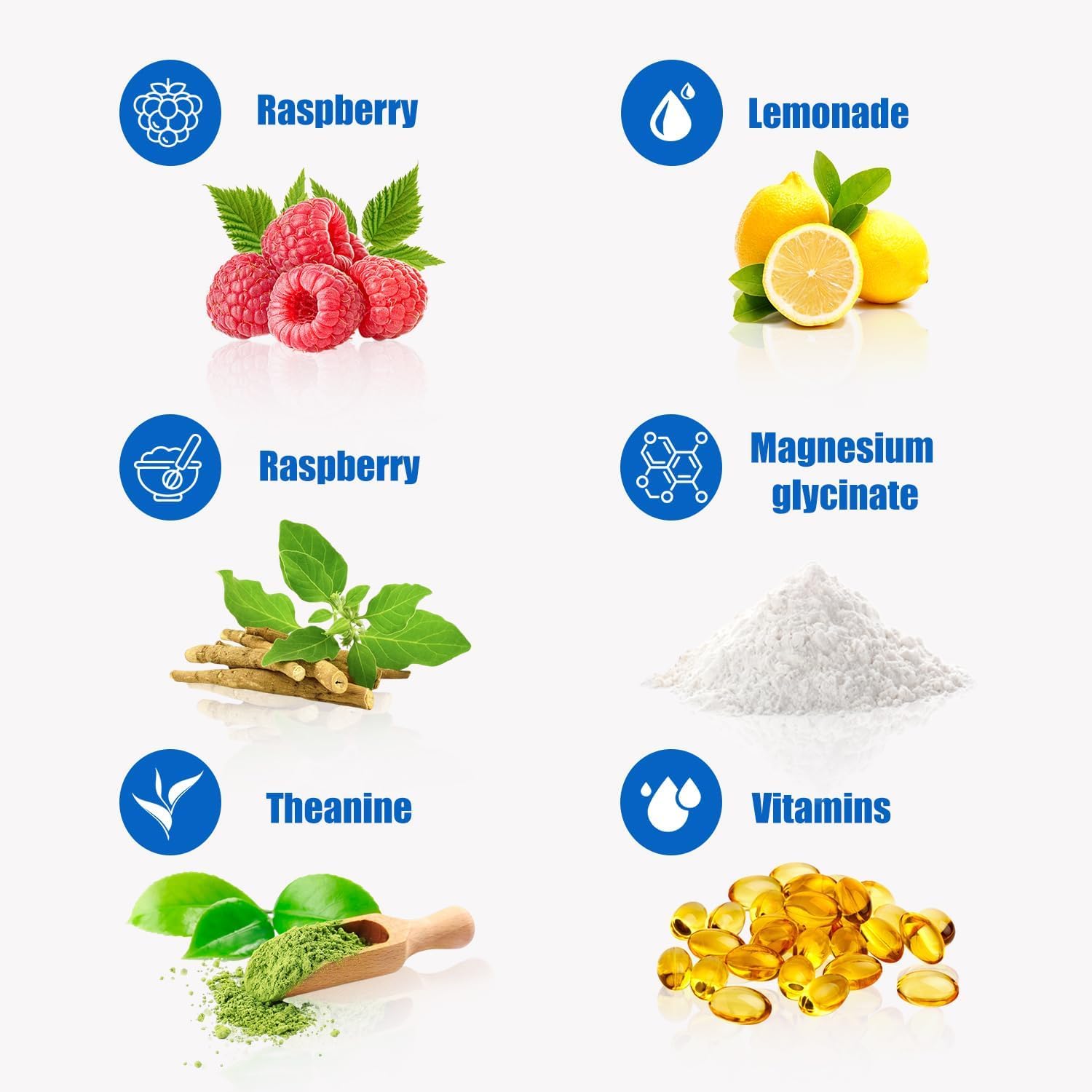 Label showing no sugar in Loroc'e UltraCalm Raspberry Lemonade