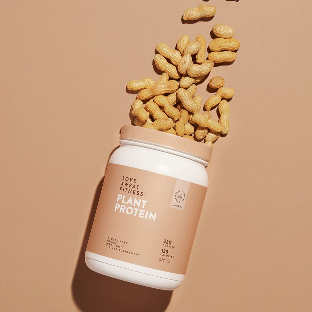 Love Sweat Fitness morning shake with protein powder in a glass
