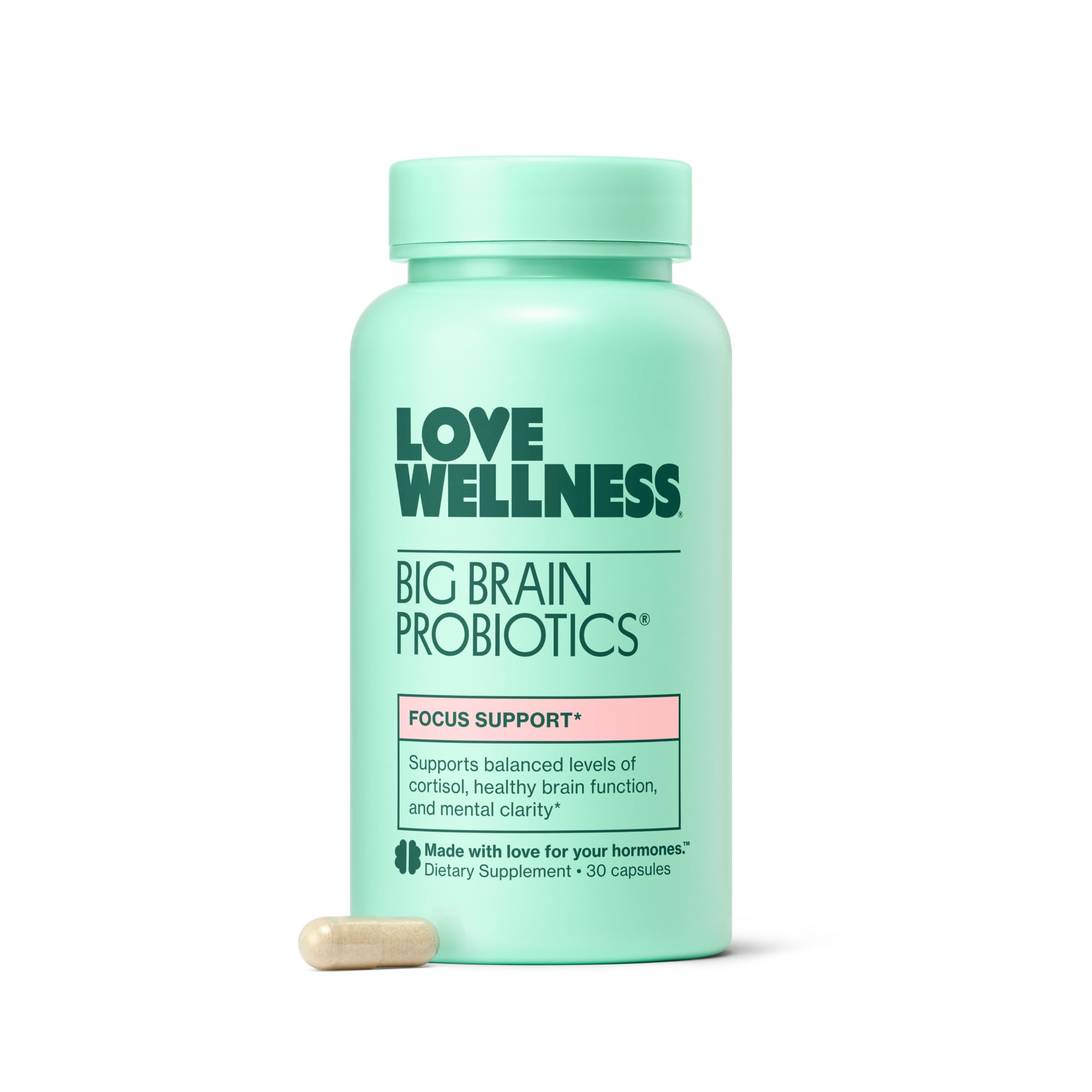 Love Wellness Big Brain Probiotics bottle