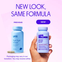 Close-up of Bye Bye Bloat capsules