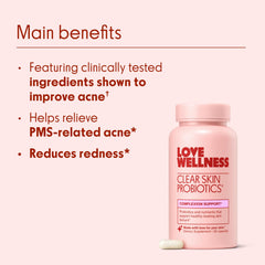 Close-up of Clear Skin Probiotic capsule