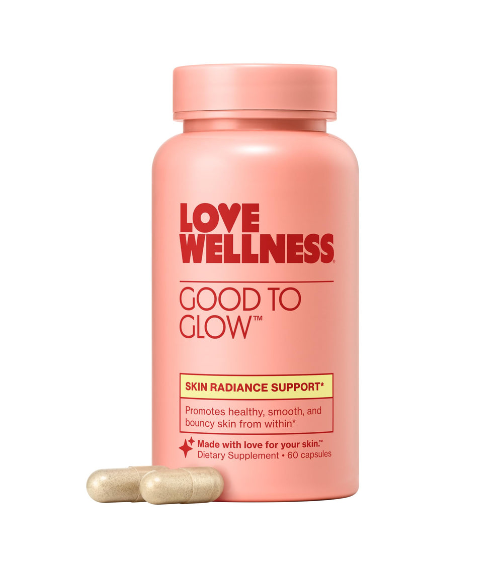 Love Wellness Good to Glow bottle front view