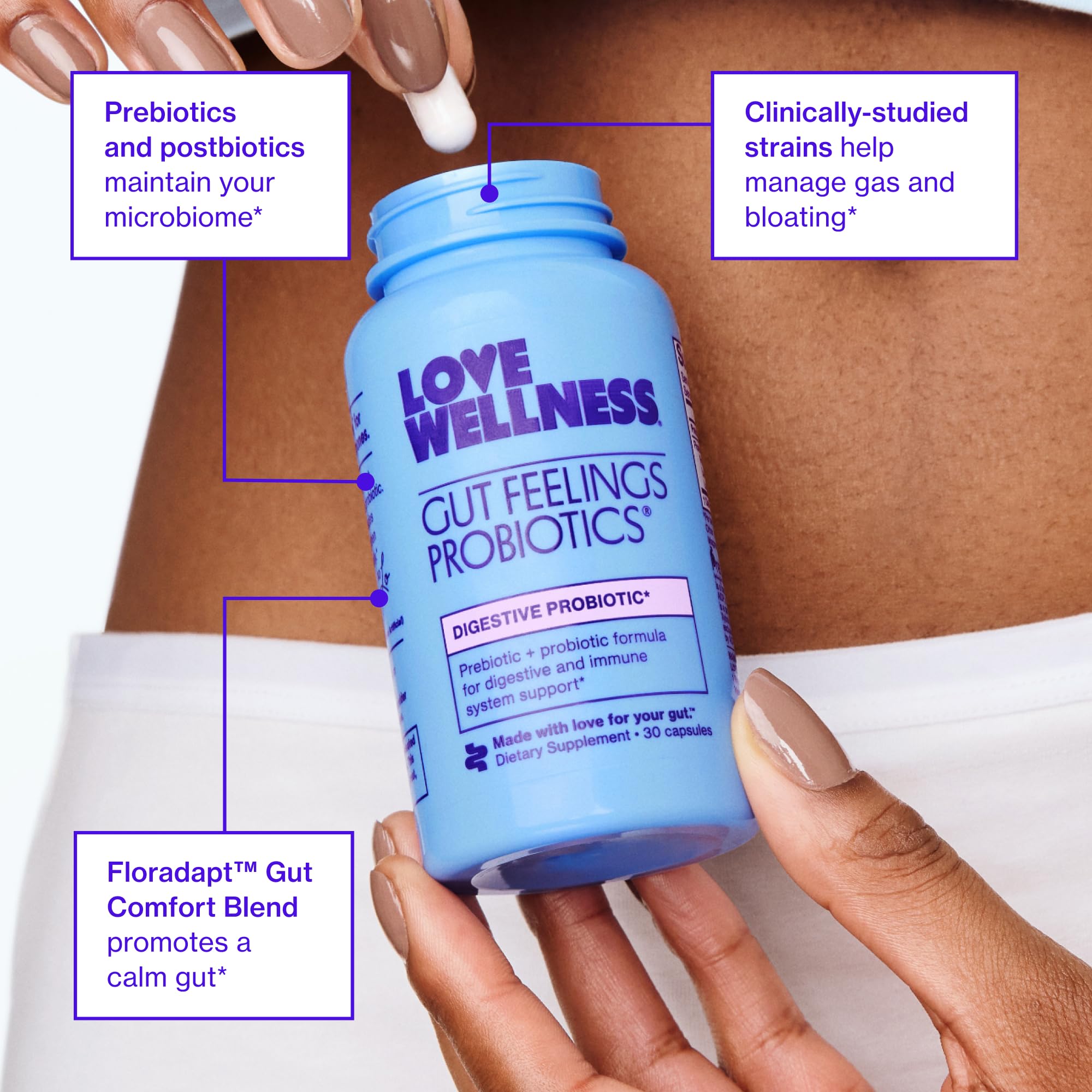 Infographic showing prebiotics, probiotics, and postbiotics