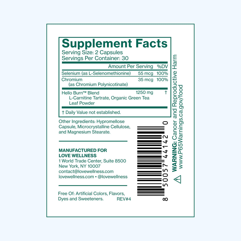 Product packaging and Love Wellness branding on white background