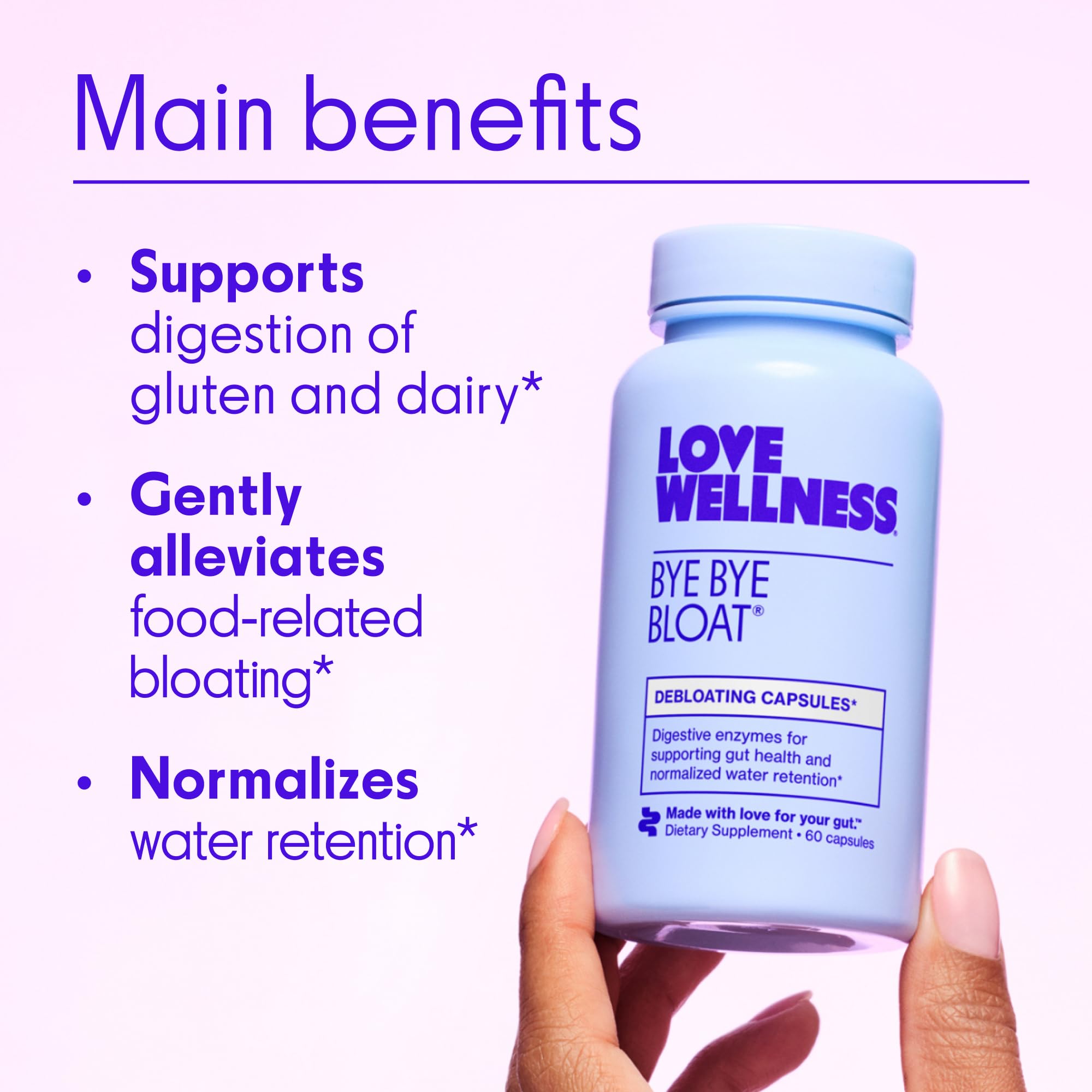 Bye Bye Bloat capsules close up