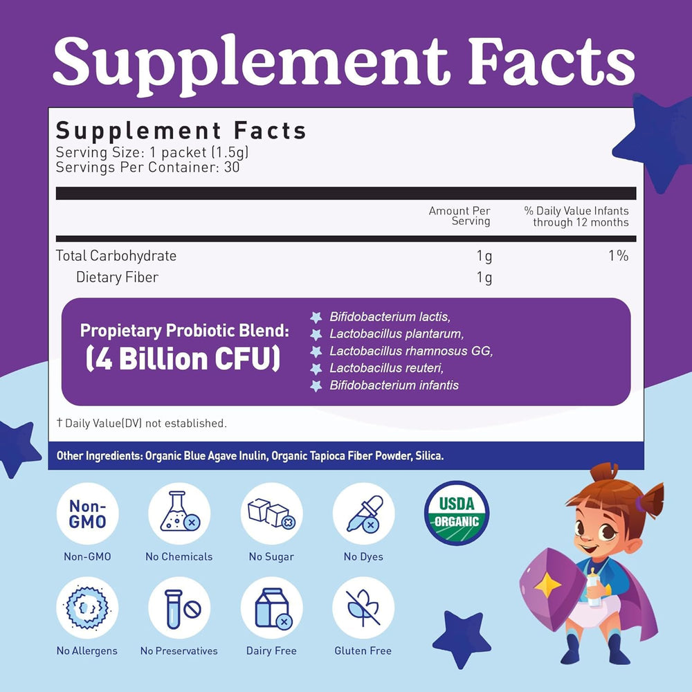 Baby being fed probiotic powder mixed in a bottle