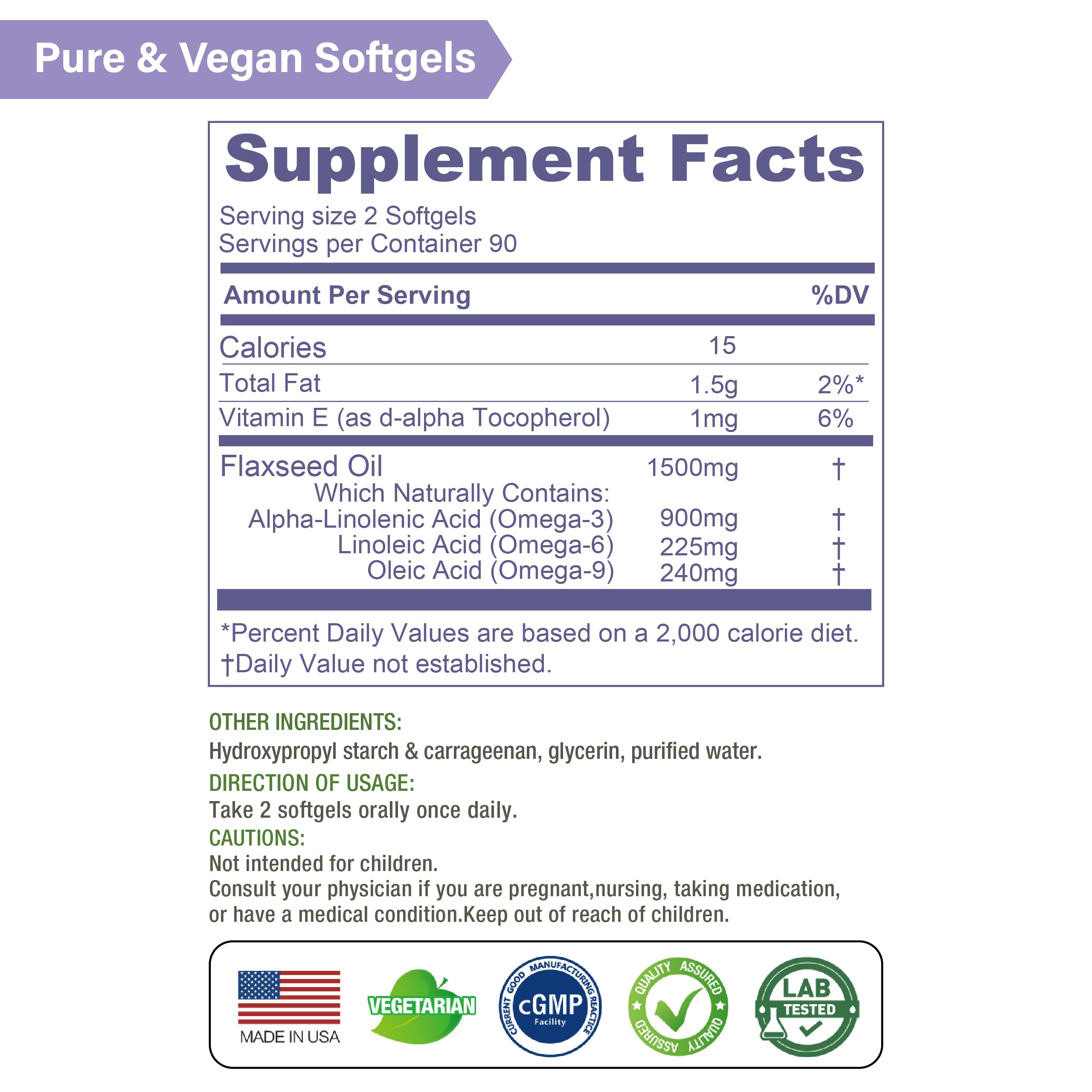 Bottle showing 180 softgels and a 90-day supply