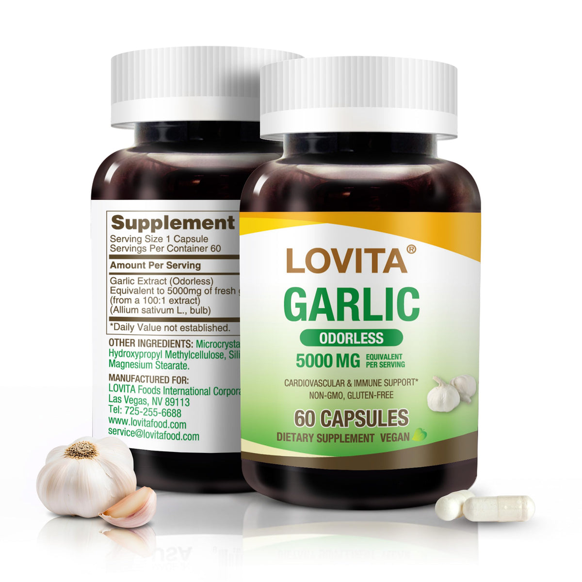 Lovita Odorless Garlic Extract 5000mg bottle