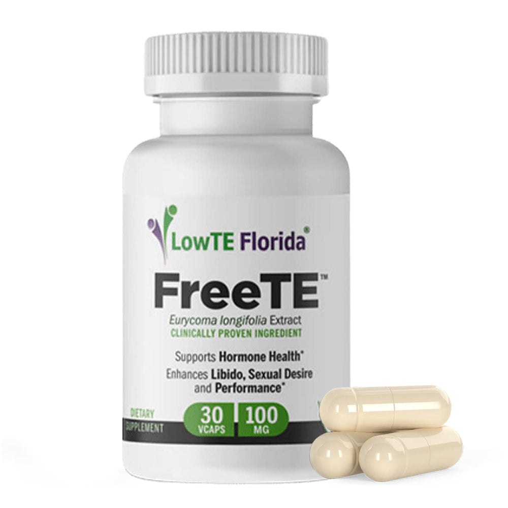 LowTE Florida FreeTE Tongkat Ali bottle demonstrates potency for energy support.