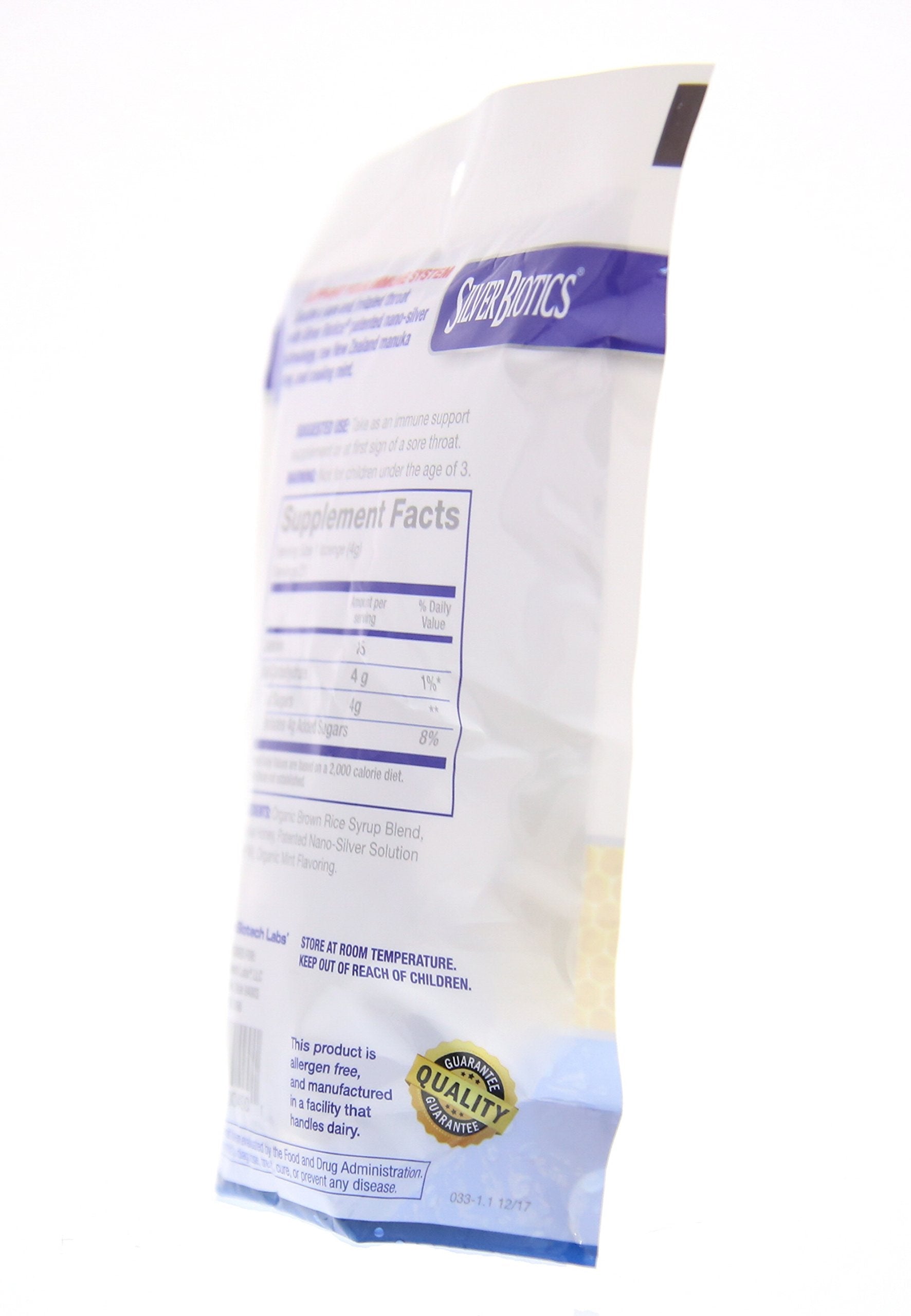 Lozenges displayed in pack