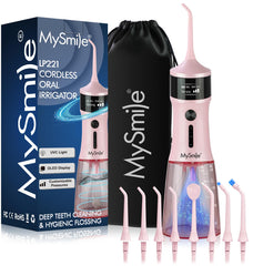 MySmile LP221 Juicy Pink cordless water flosser front view