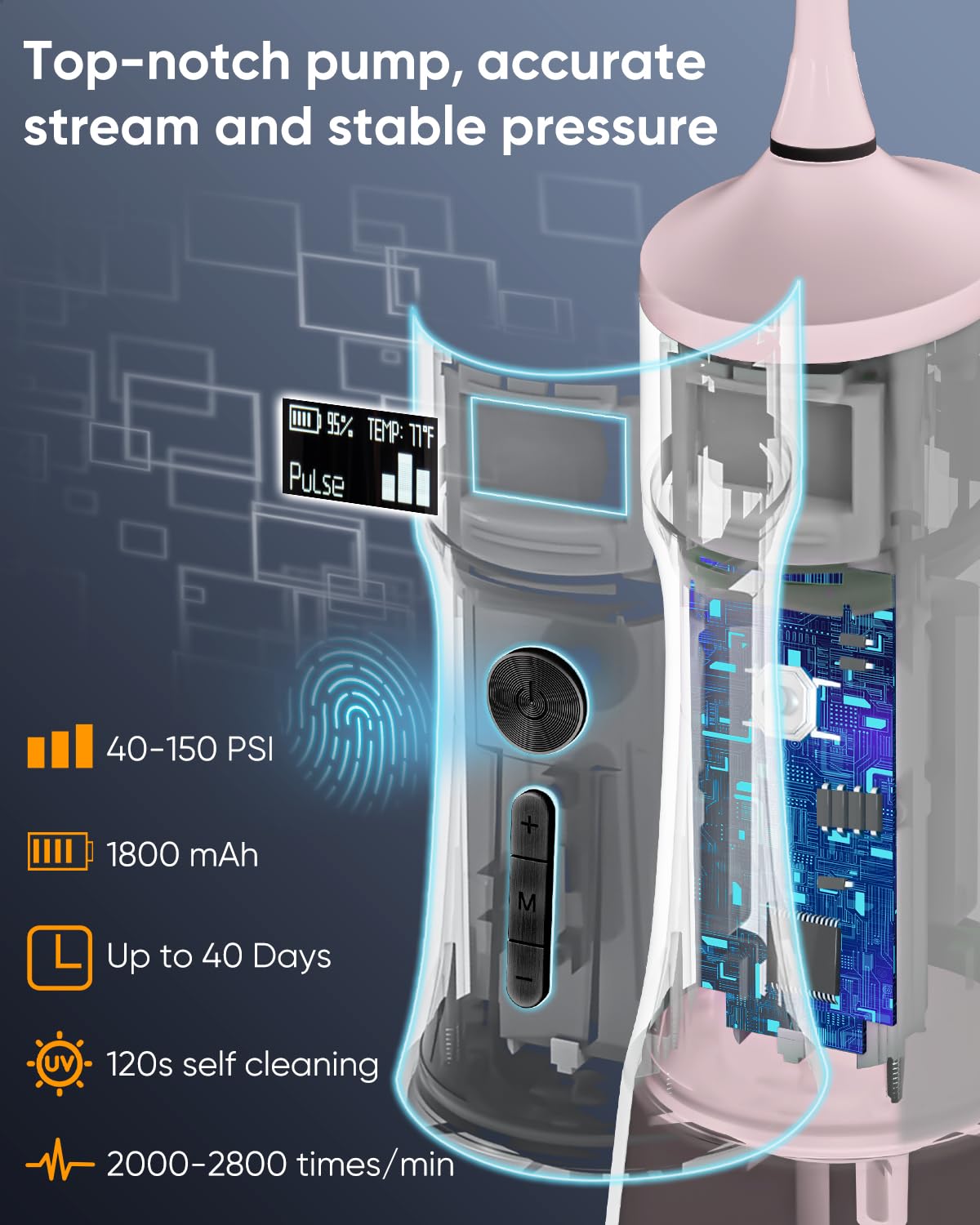 335 ml water reservoir on MySmile LP221 flosser