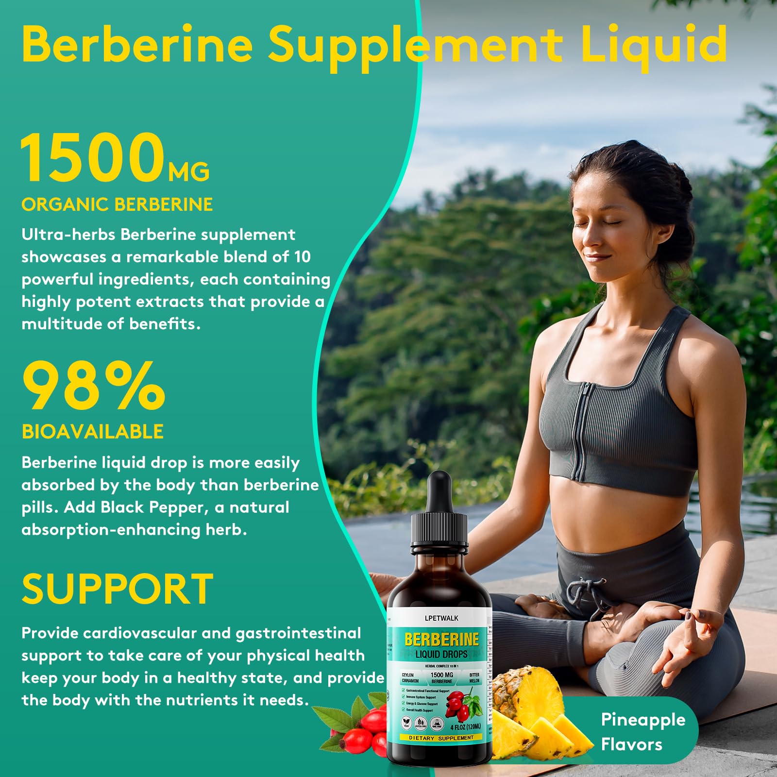 Graphic showing high absorption of liquid berberine