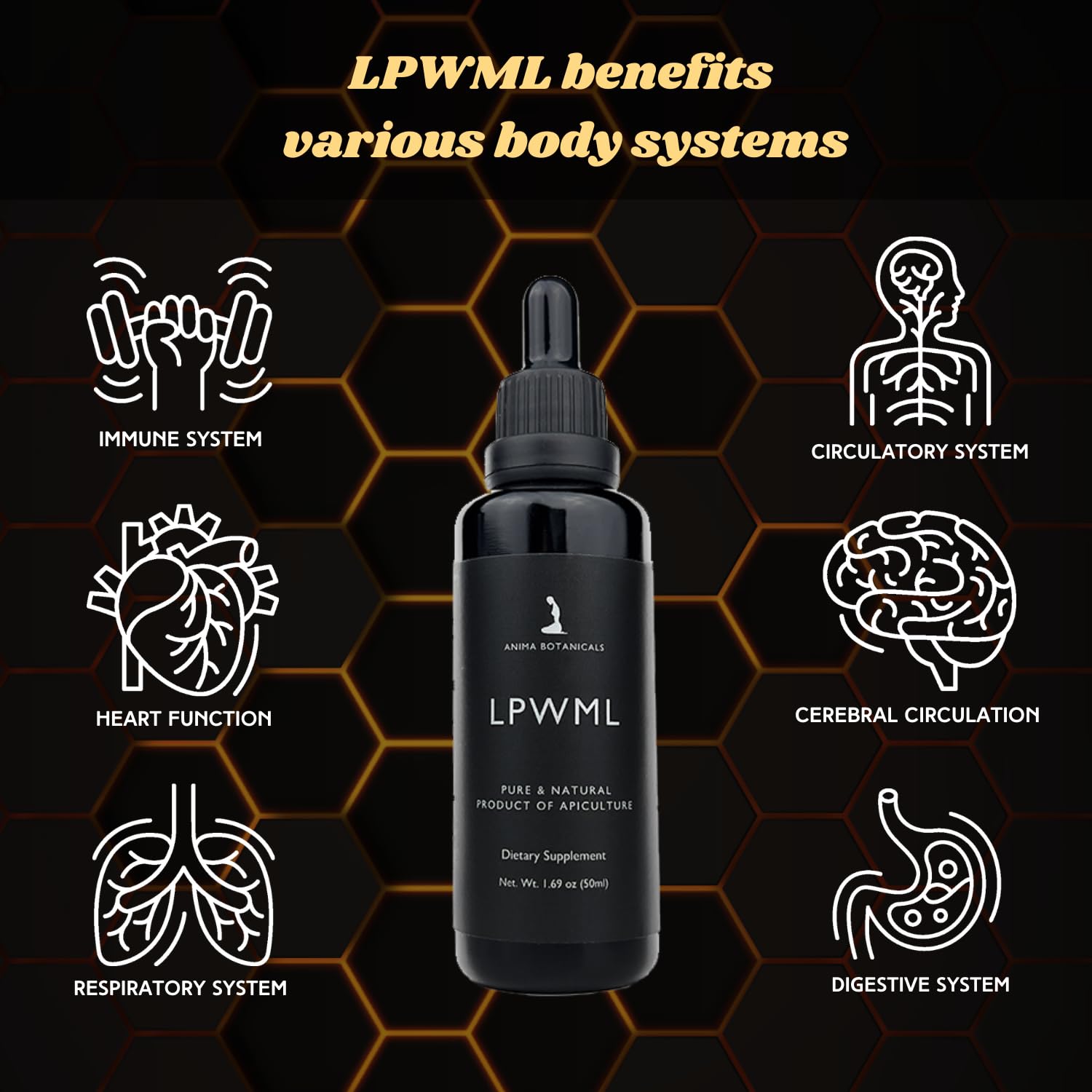 Amber tincture bottle close-up