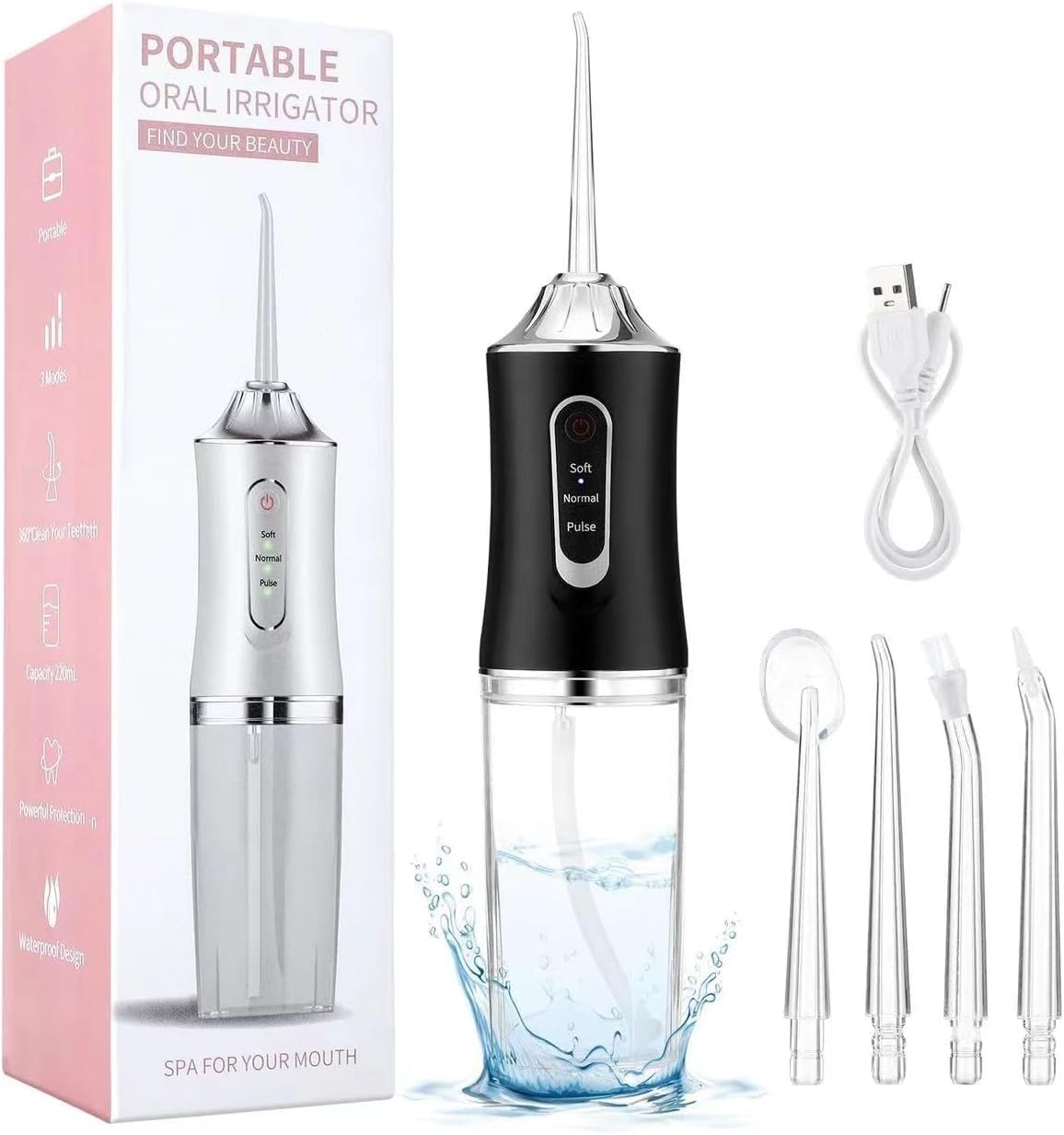 LSLCQW Water Dental Flosser Black - front view