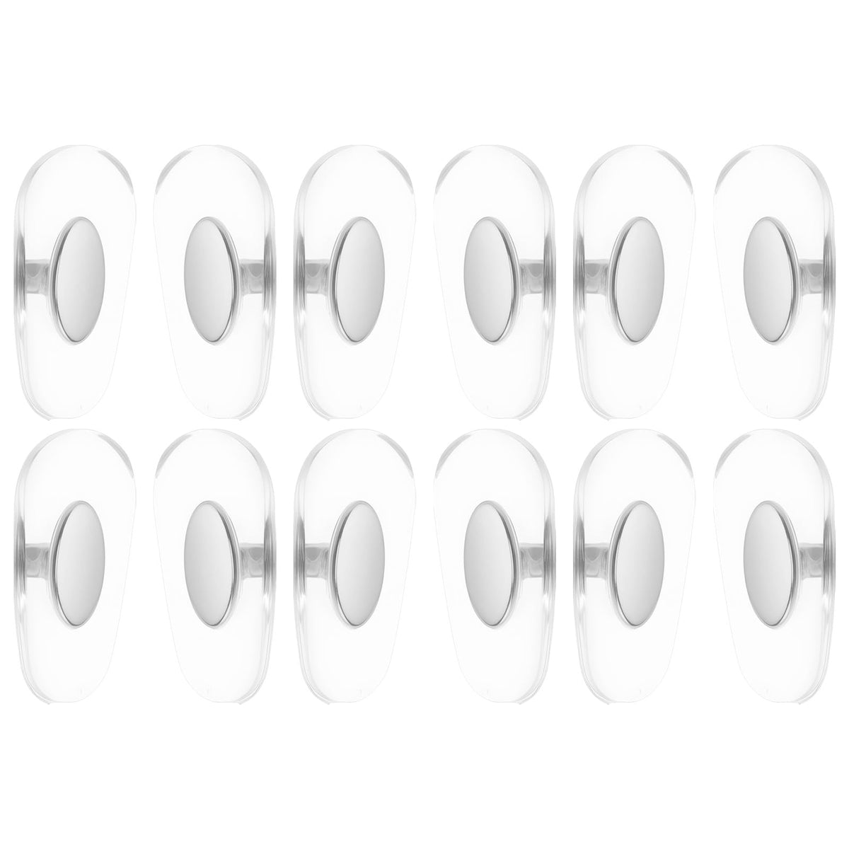 LT Easiyl 6 Pairs Plug-in Glasses nose pads with 14x7mm metal silicone nose pads, Ray-Ban Clear - front view