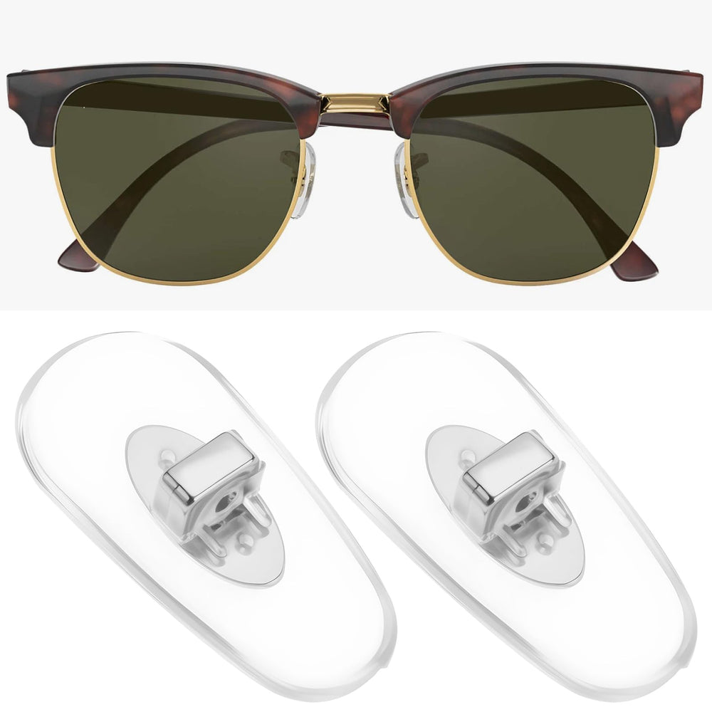 Close-up of silicone nose pads for LT Easiyl plug-in glasses, 14x7mm, Ray-Ban Clear